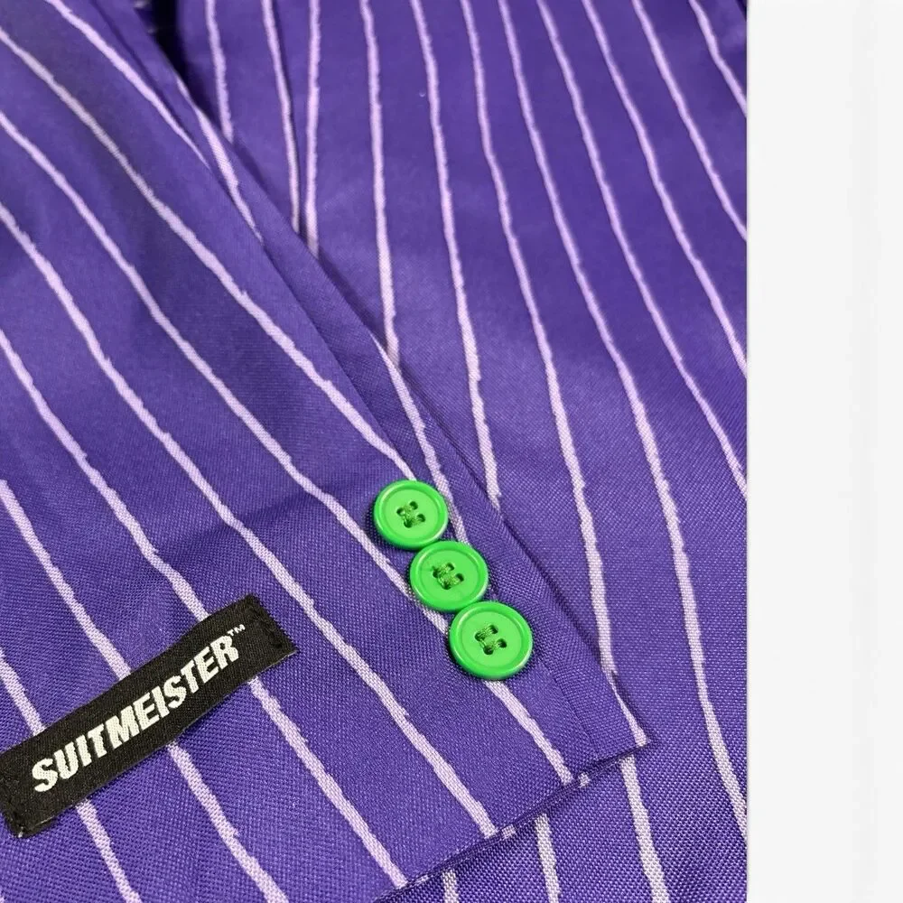 The Joker Halloween Costume Suitmeister Youth XL 14-16 Purple Jacket Tie Pants